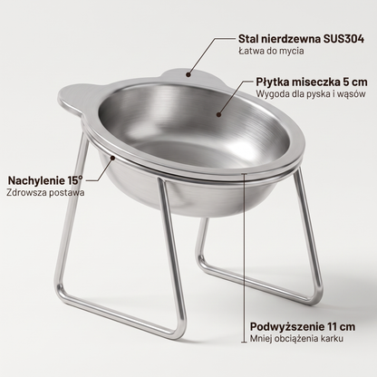 Miskaro – stal SUS304, nachylenie 15°, podwyższenie 11 cm